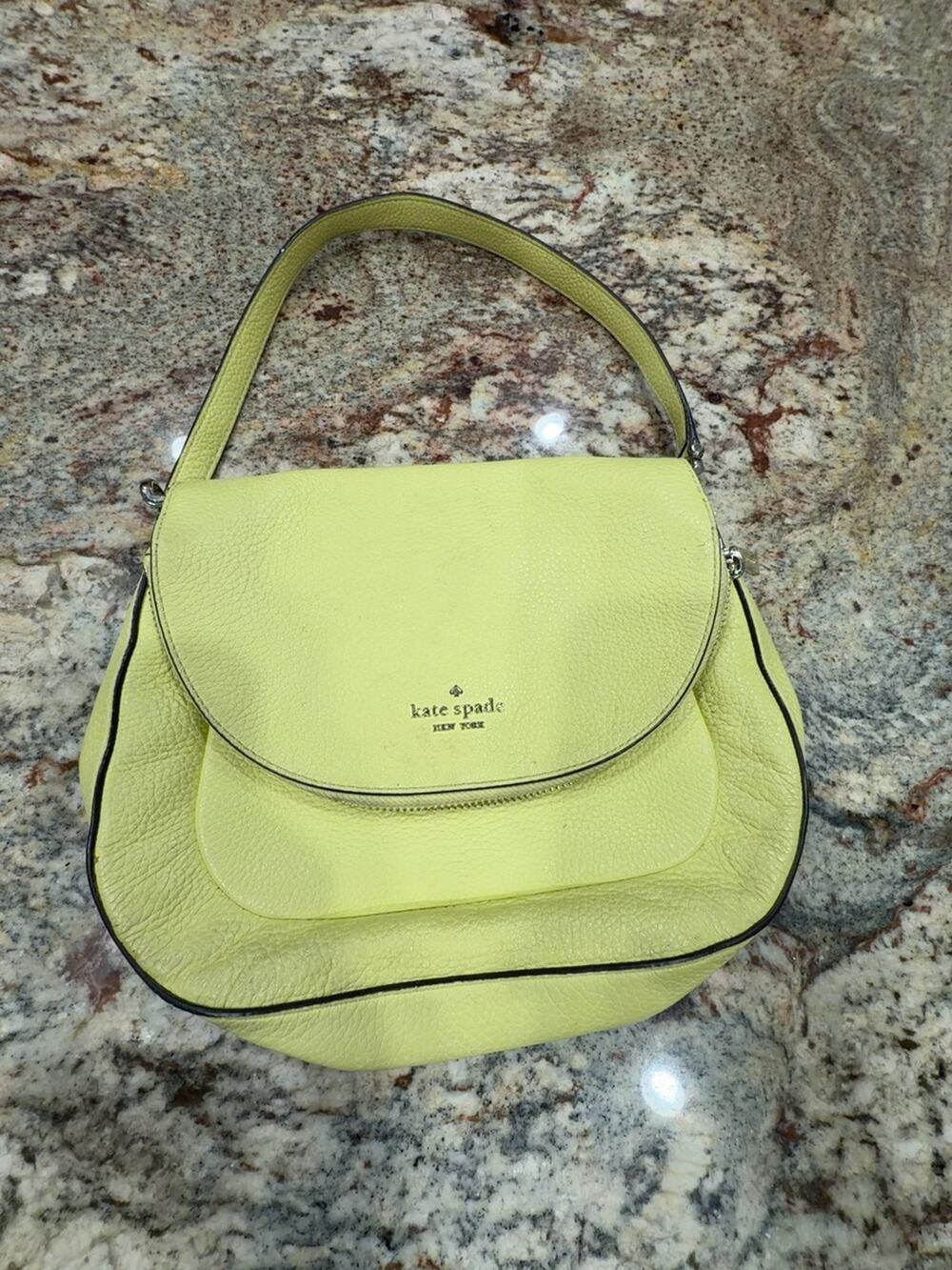 Kate Spade Leila Medium Flap Shoulder Bag Lime Yellow